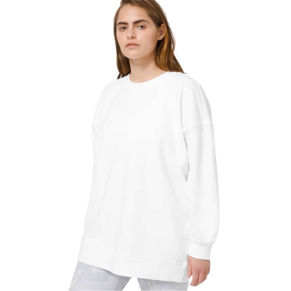 Lululemon Perfectly Oversized Crew Neck Sweatshirt White NWOT Size 6 - Picture 1 of 8
